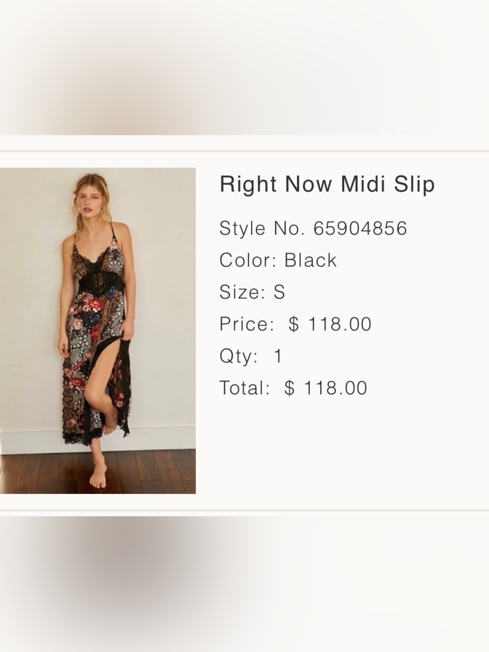Free People Black Floral Maxi Slip Dress - Picture 6 of 6